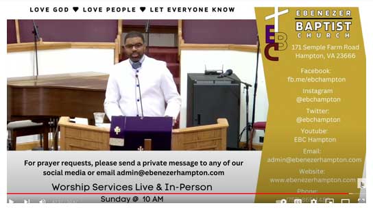 Join Ebenezer Baptist Church Live